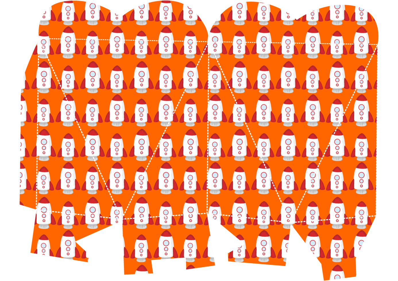 Heart-Shaped Gift Box with Rocket Pattern png