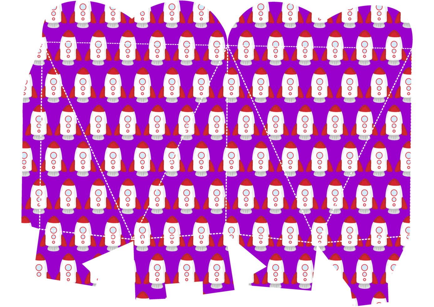 Heart-Style Gift Wrap with Space Rocket Design png