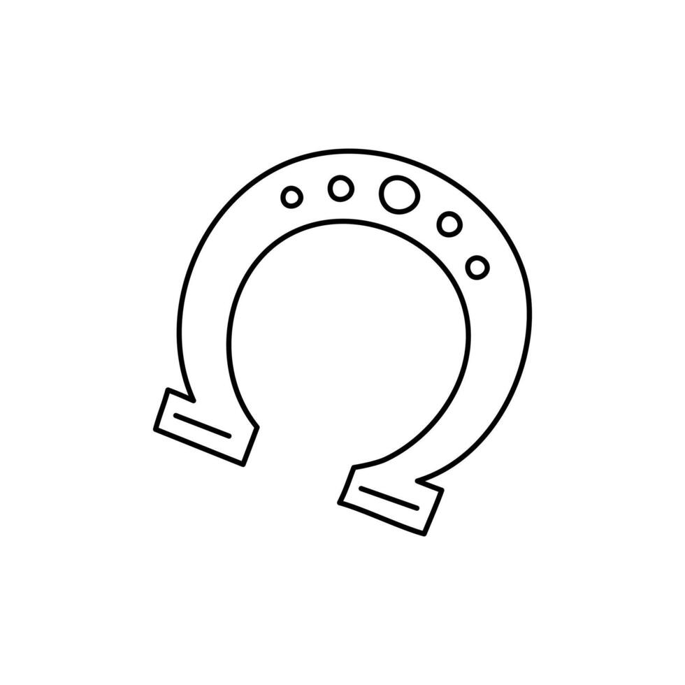 Horseshoe simple doodle illustration. Good luck symbol. Saint Patricks Day design element isolated horse shoe. Patricks Day March 17 vector