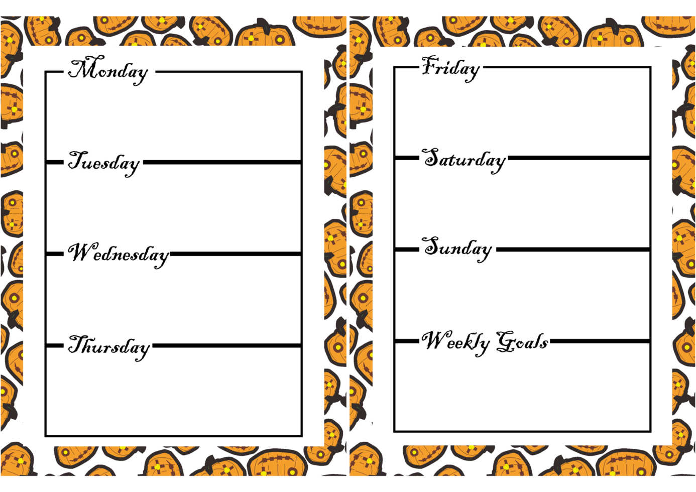 Pumpkin-Themed Decorative Journal Page for October png