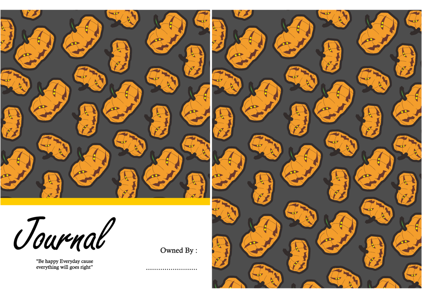 Artful Halloween Pumpkin Patterns for Journal Covers png