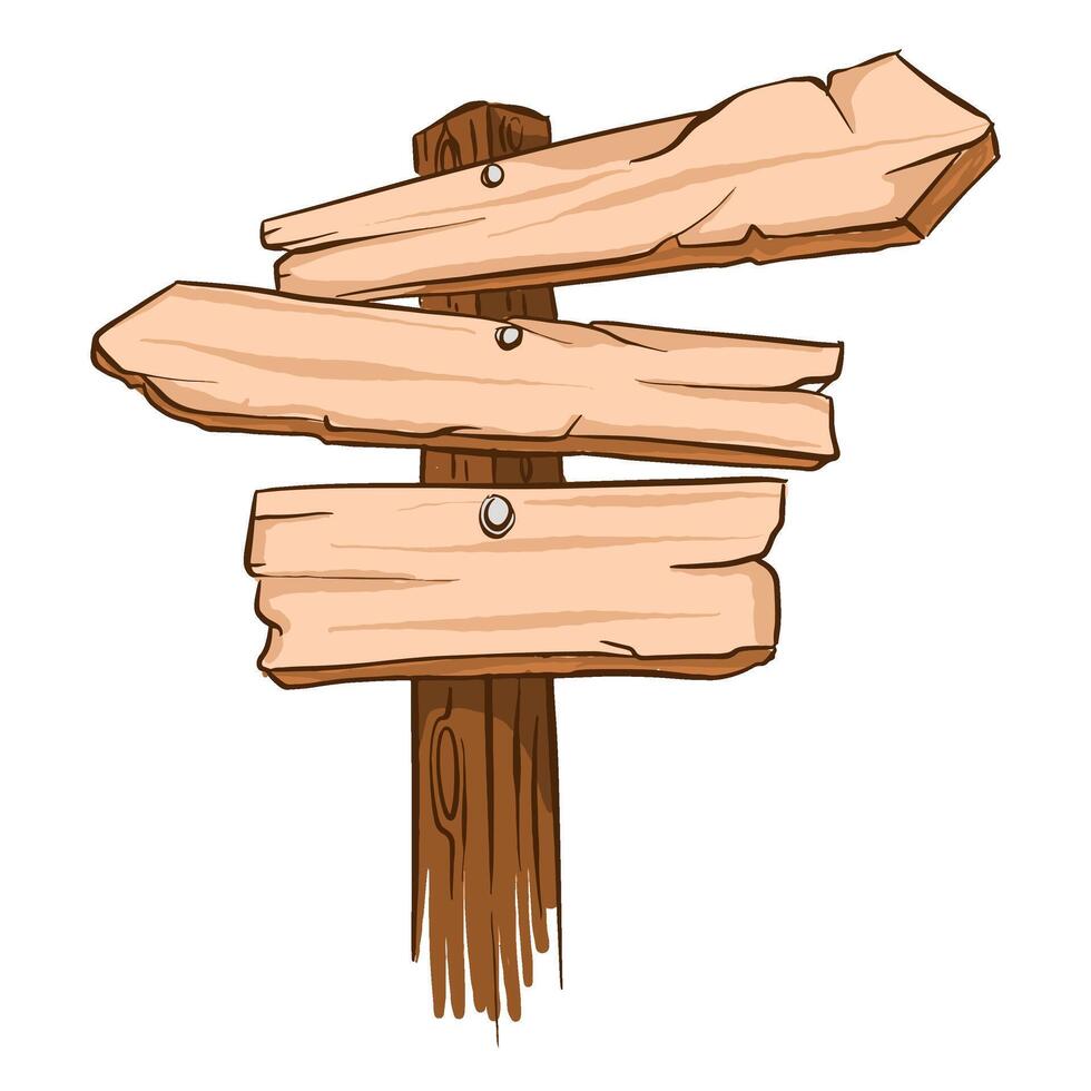 Forest wood sign board frame for game cartoon doodle style drawing vector