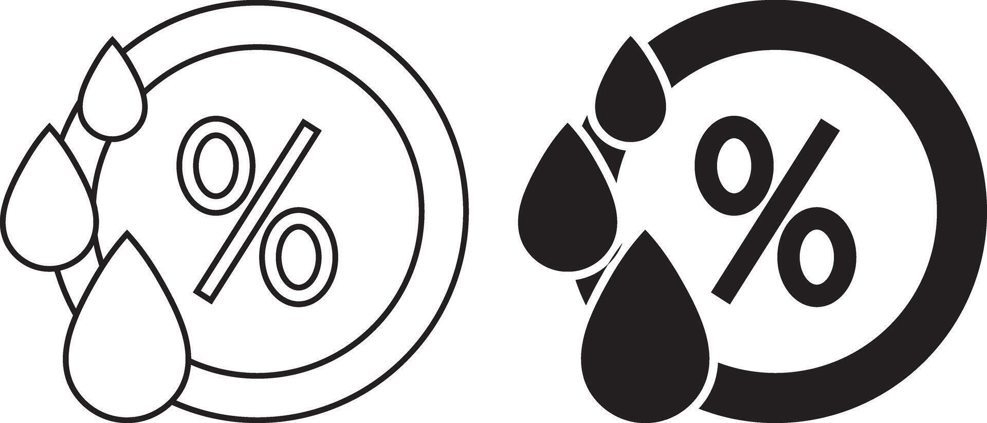 outline silhouette humidity icon set vector