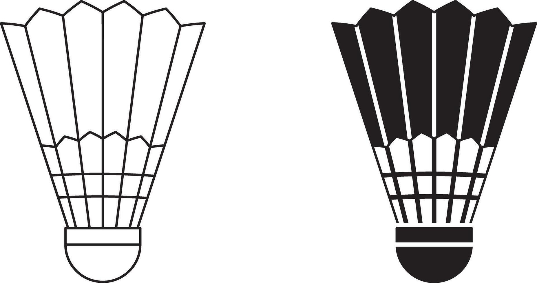 outline silhouette Shuttlecock icon set vector