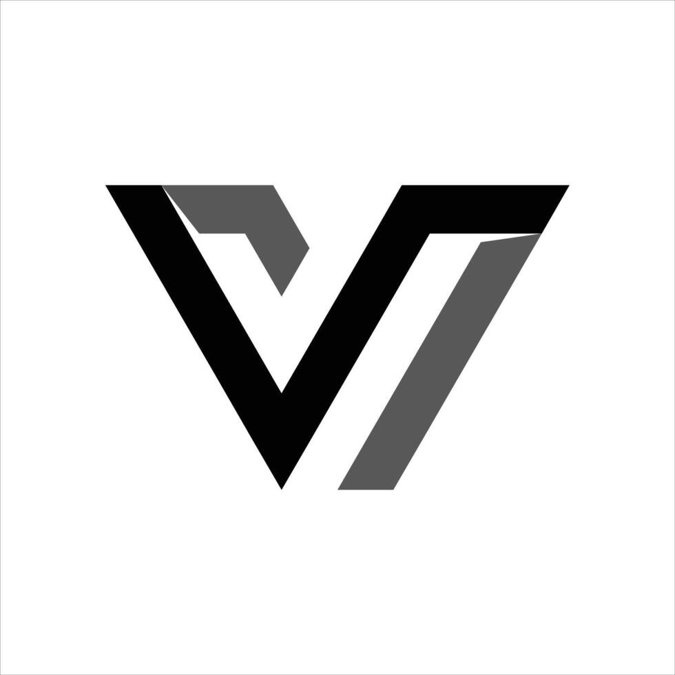 V letter line logo design . vector