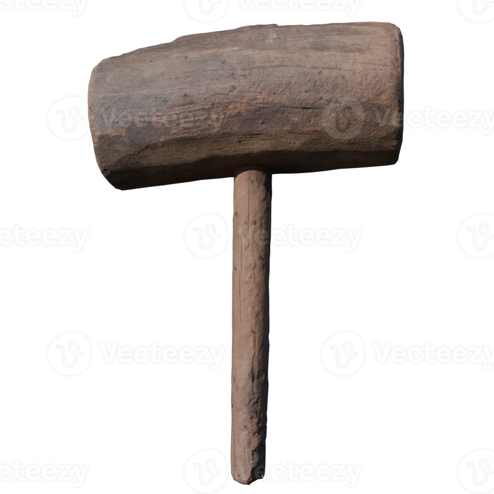 A wooden hammer on a transparent background png