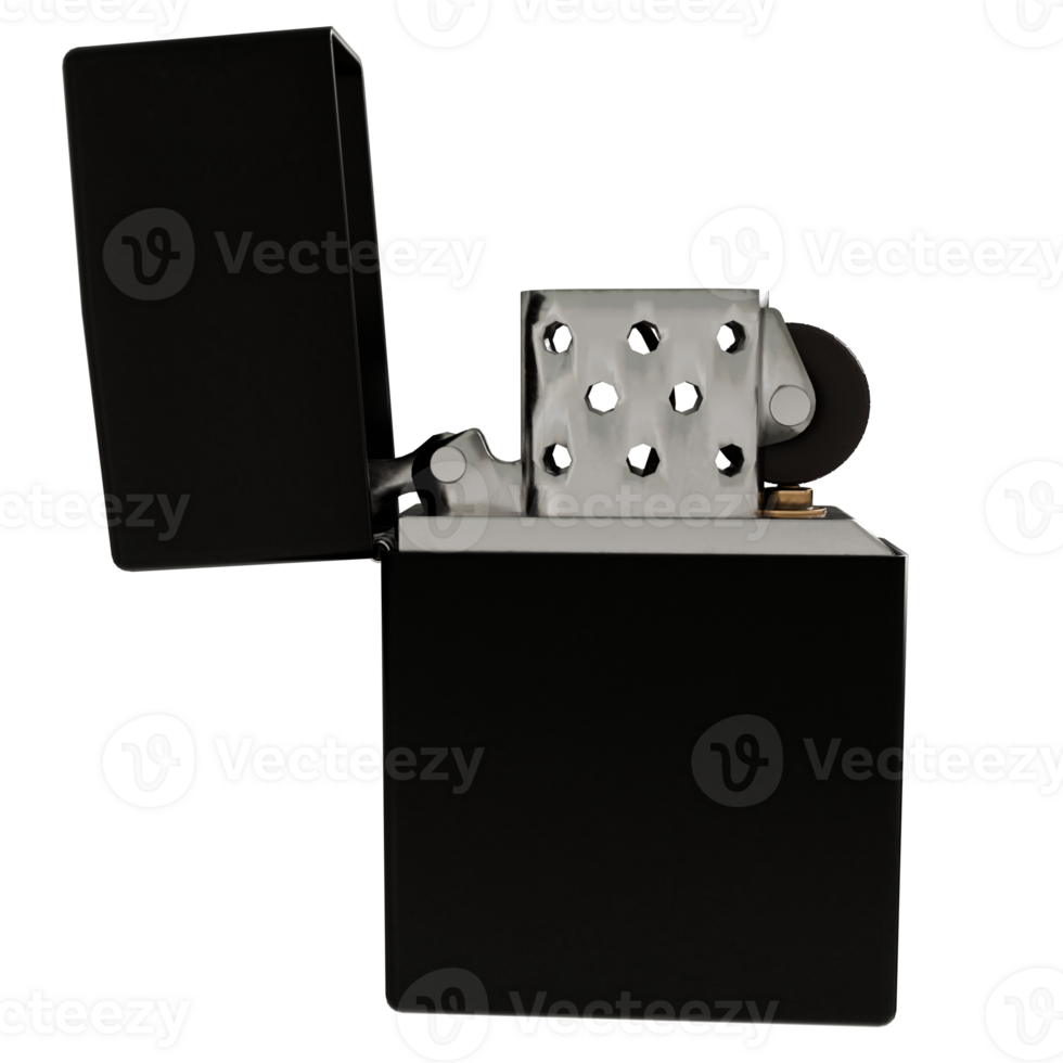 A black and white lighter with a white dot on it png