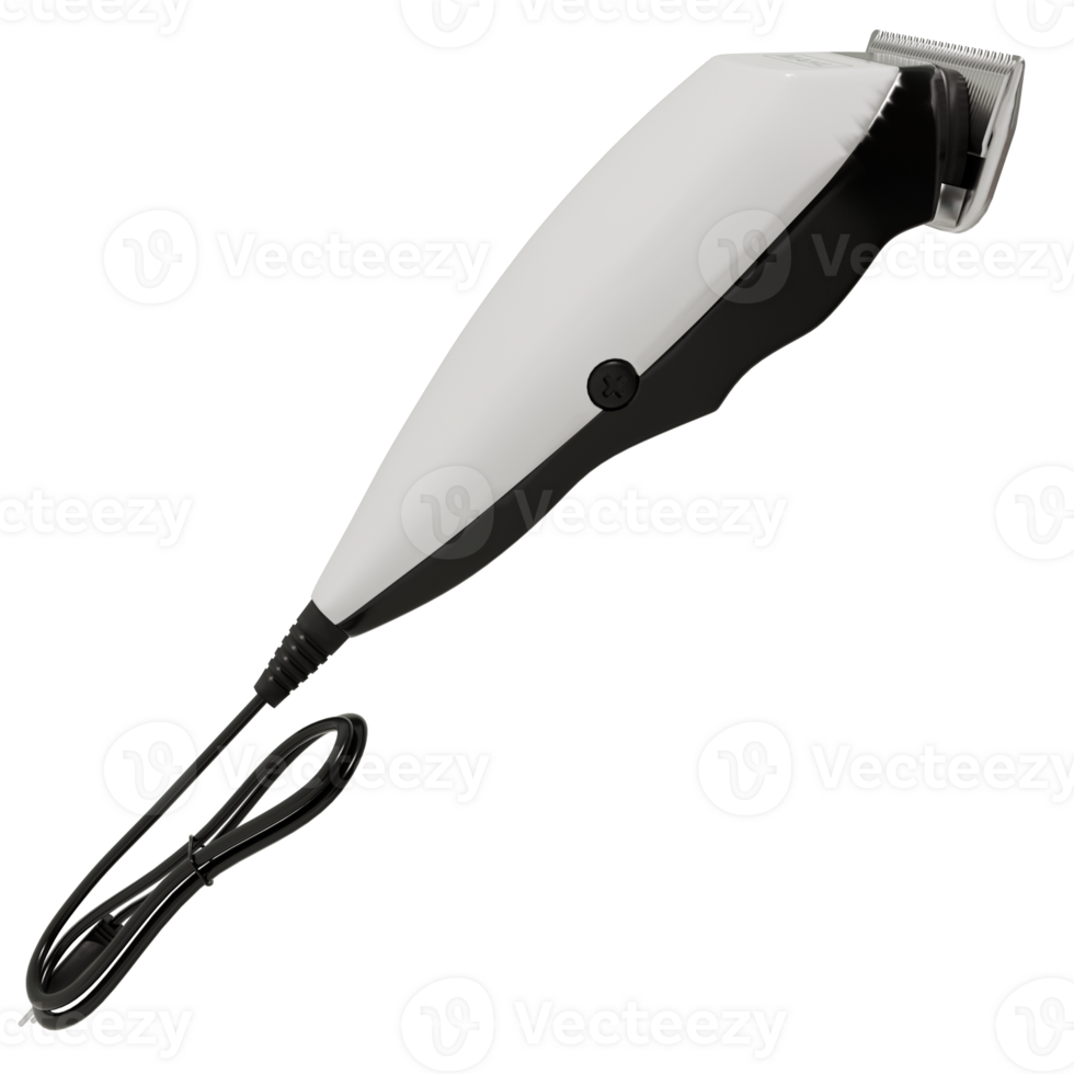 A black and white hair clipper on a transparent background png