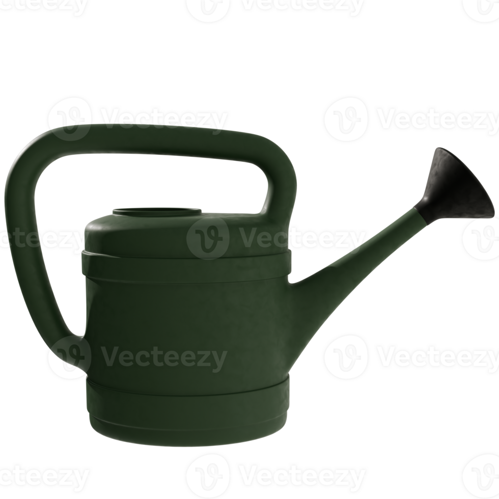 Green watering can on a transparent background png