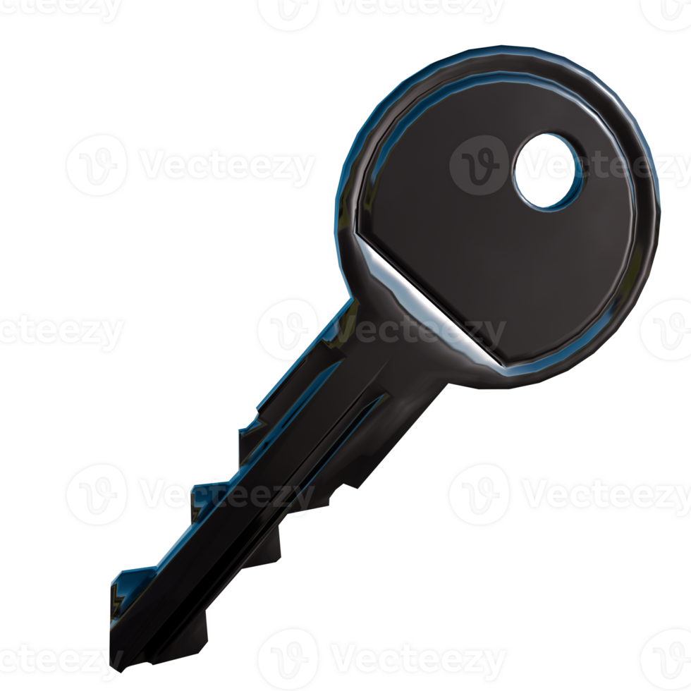 A key is shown on a transparent background png