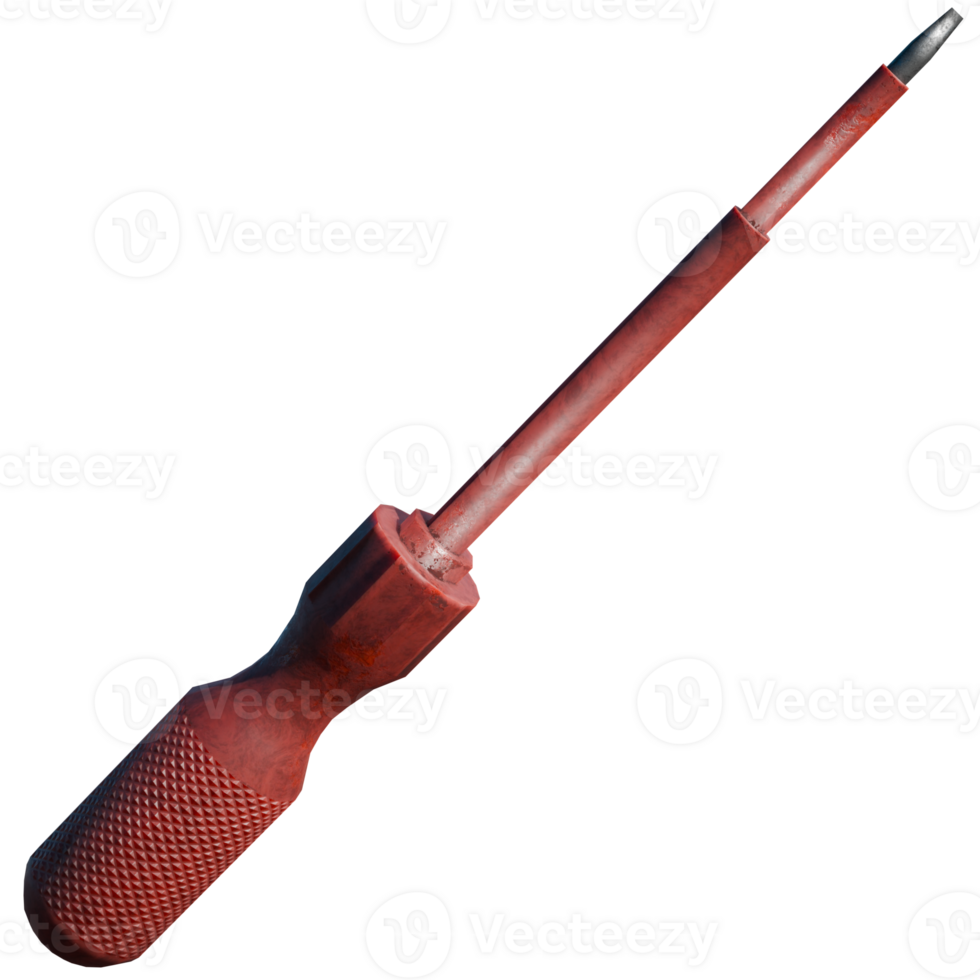 A red screwdriver with a handle on it png