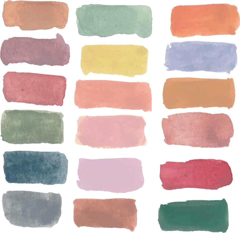 watercolor paint colors in different shades vector