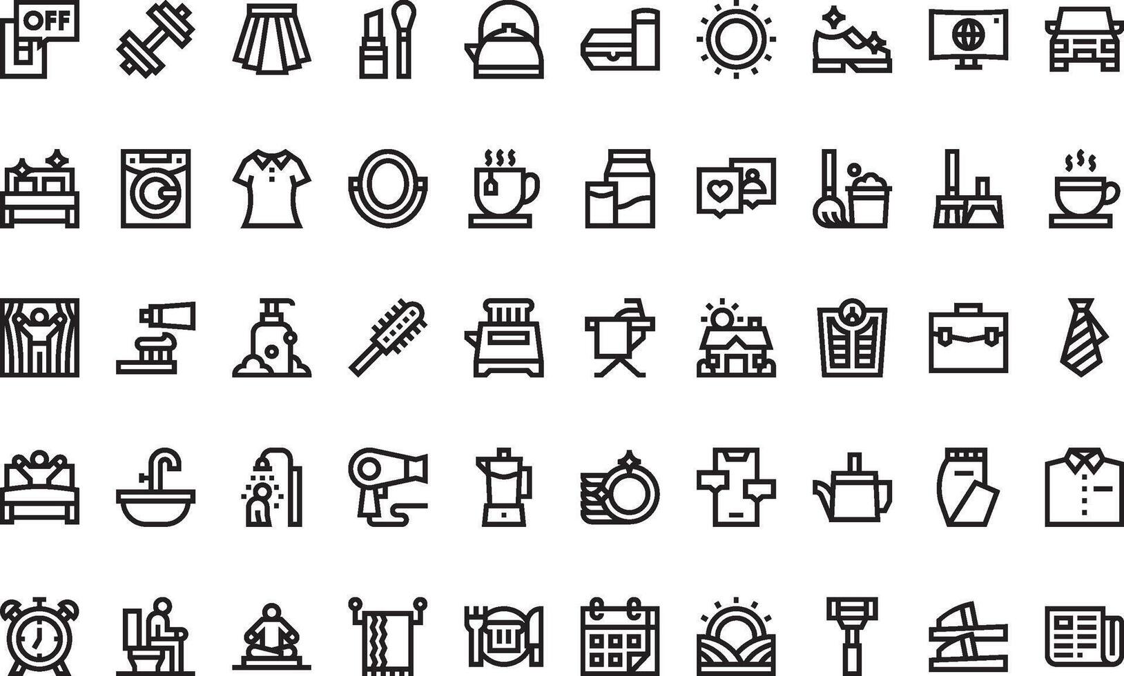 Morning routine icons High-Quality Icons Collection with Editable Stroke. Ideal for Professional and Creative Projects vector