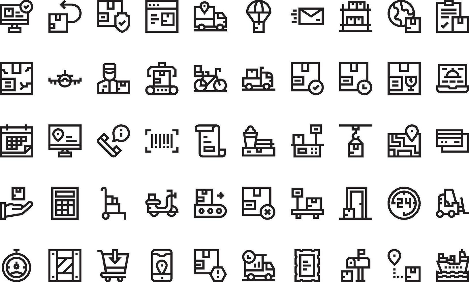 Delivery icons High-Quality Icons Collection with Editable Stroke. Ideal for Professional and Creative Projects vector