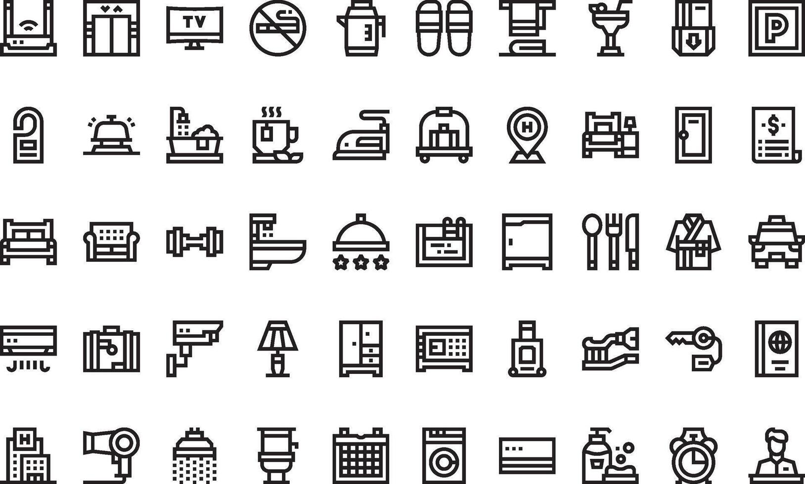 Hotel icons High-Quality Icons Collection with Editable Stroke. Ideal for Professional and Creative Projects vector