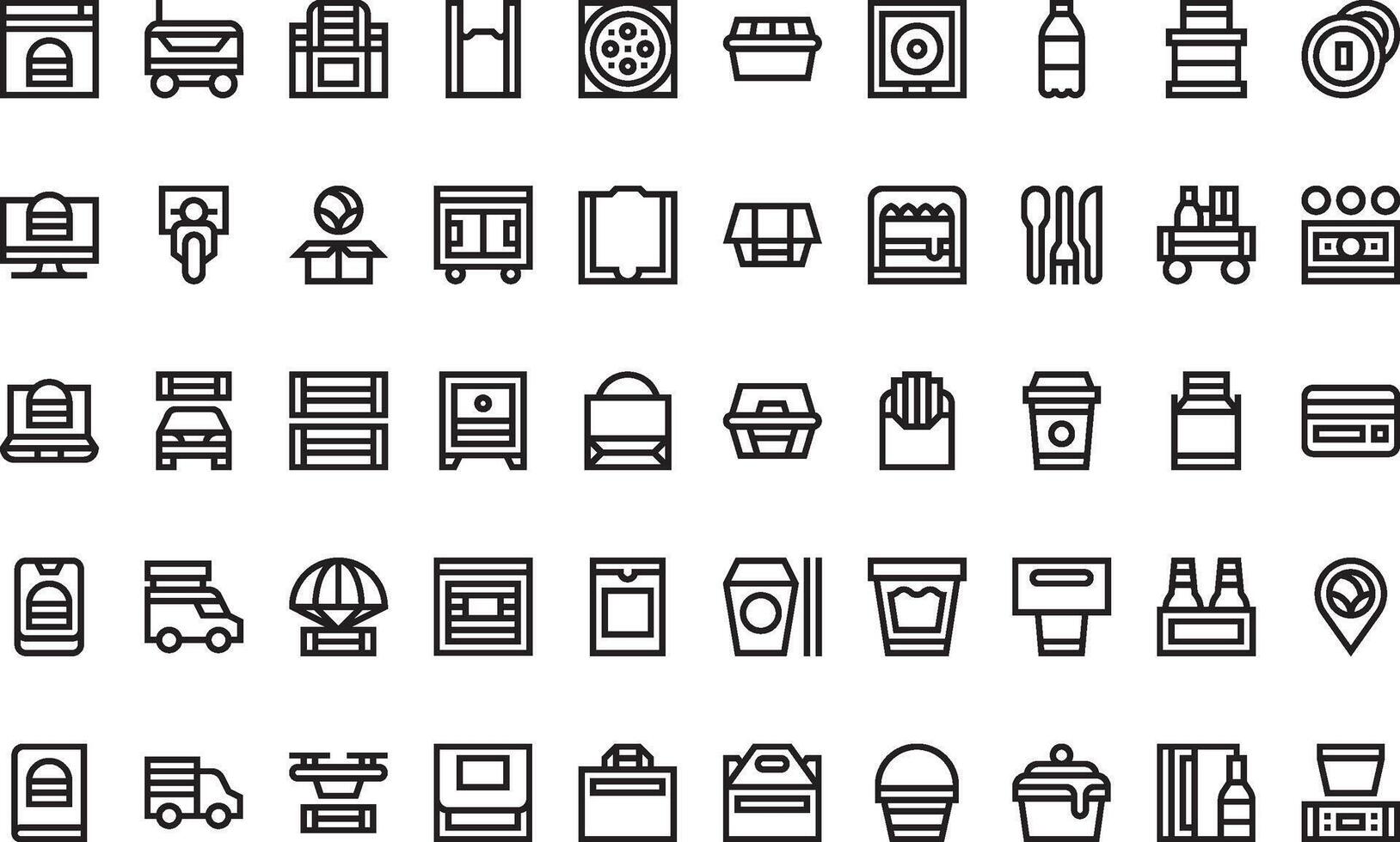 Food delivery icons High-Quality Icons Collection with Editable Stroke. Ideal for Professional and Creative Projects vector