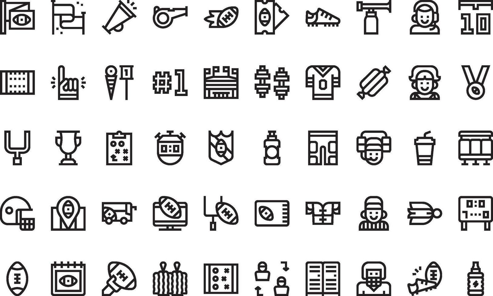 American football icons High-Quality Icons Collection with Editable Stroke. Ideal for Professional and Creative Projects vector