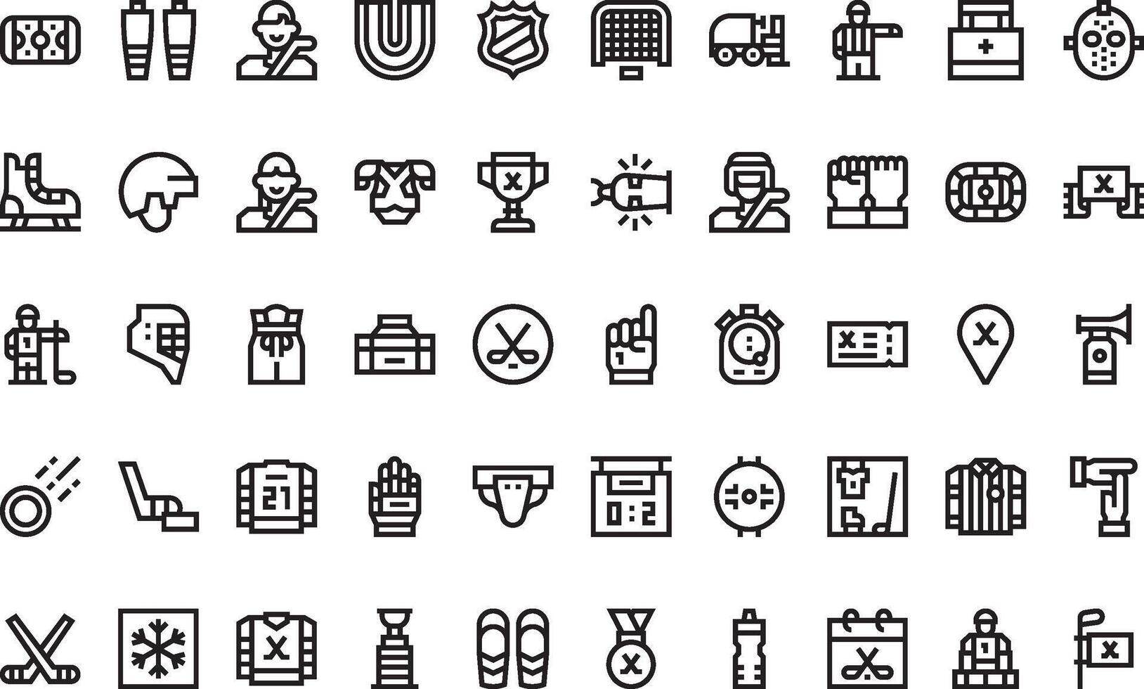 Hockey icons High-Quality Icons Collection with Editable Stroke. Ideal for Professional and Creative Projects vector