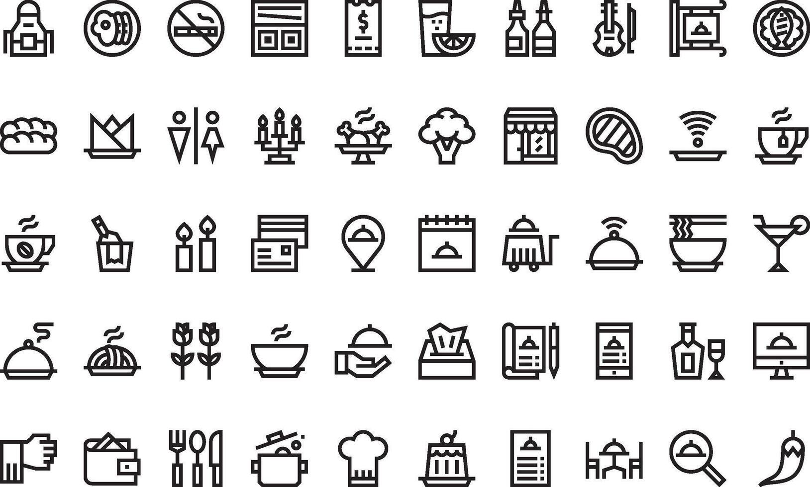 Restaurant icons High-Quality Icons Collection with Editable Stroke. Ideal for Professional and Creative Projects vector