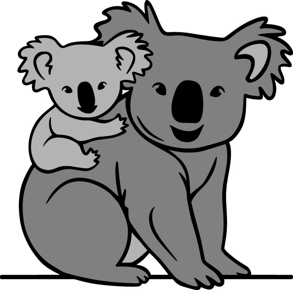 Adorable Koala and Joey Illustration vector