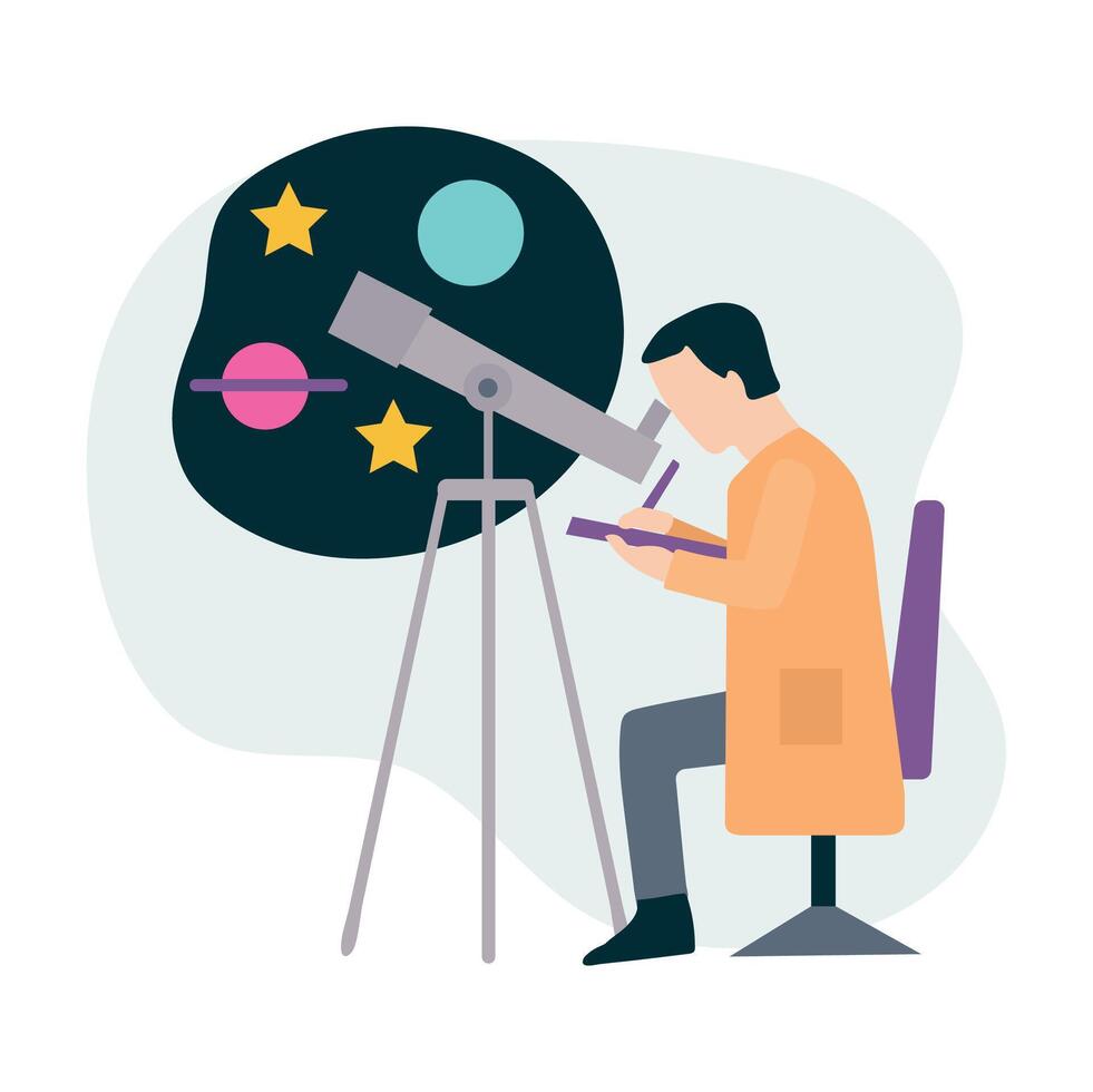 Astronomer icon clipart avatar logotype concepte isolated illustration vector