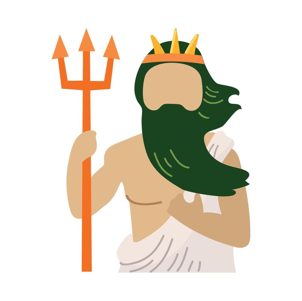Poseidon icon clipart avatar logotype isolated illustration vector