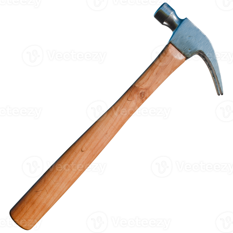 A hammer is shown on a transparent background png