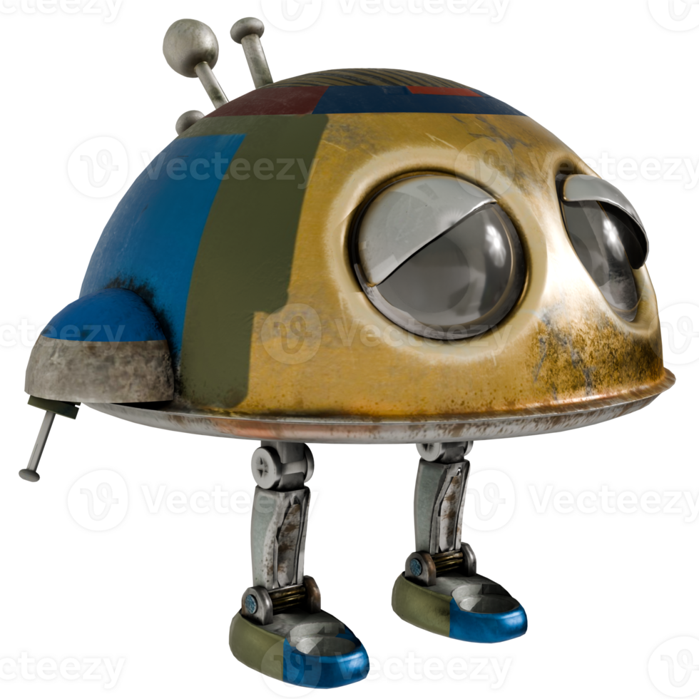 A robot with a large head and a large body png