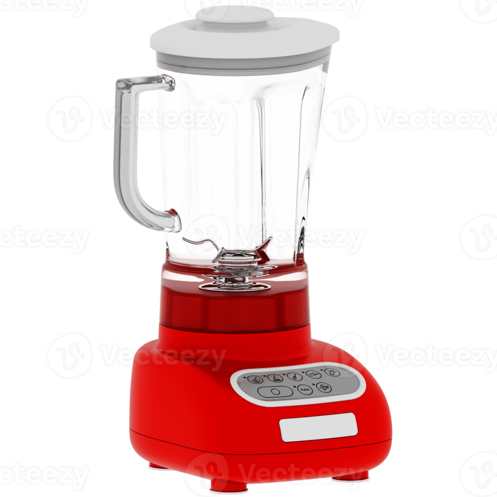 3d render red blender with transparen background png