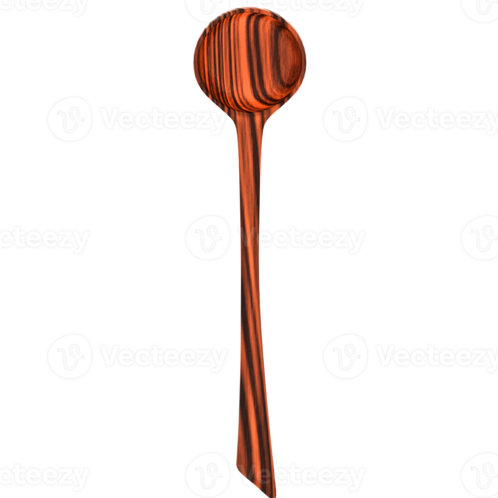 Wooden spoon long handle with transparent background png