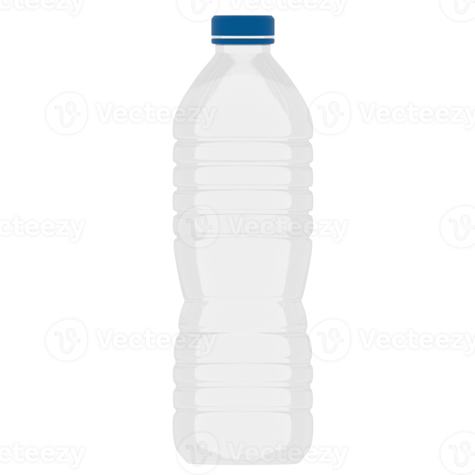 3d render plastic water bottle with transparent background png