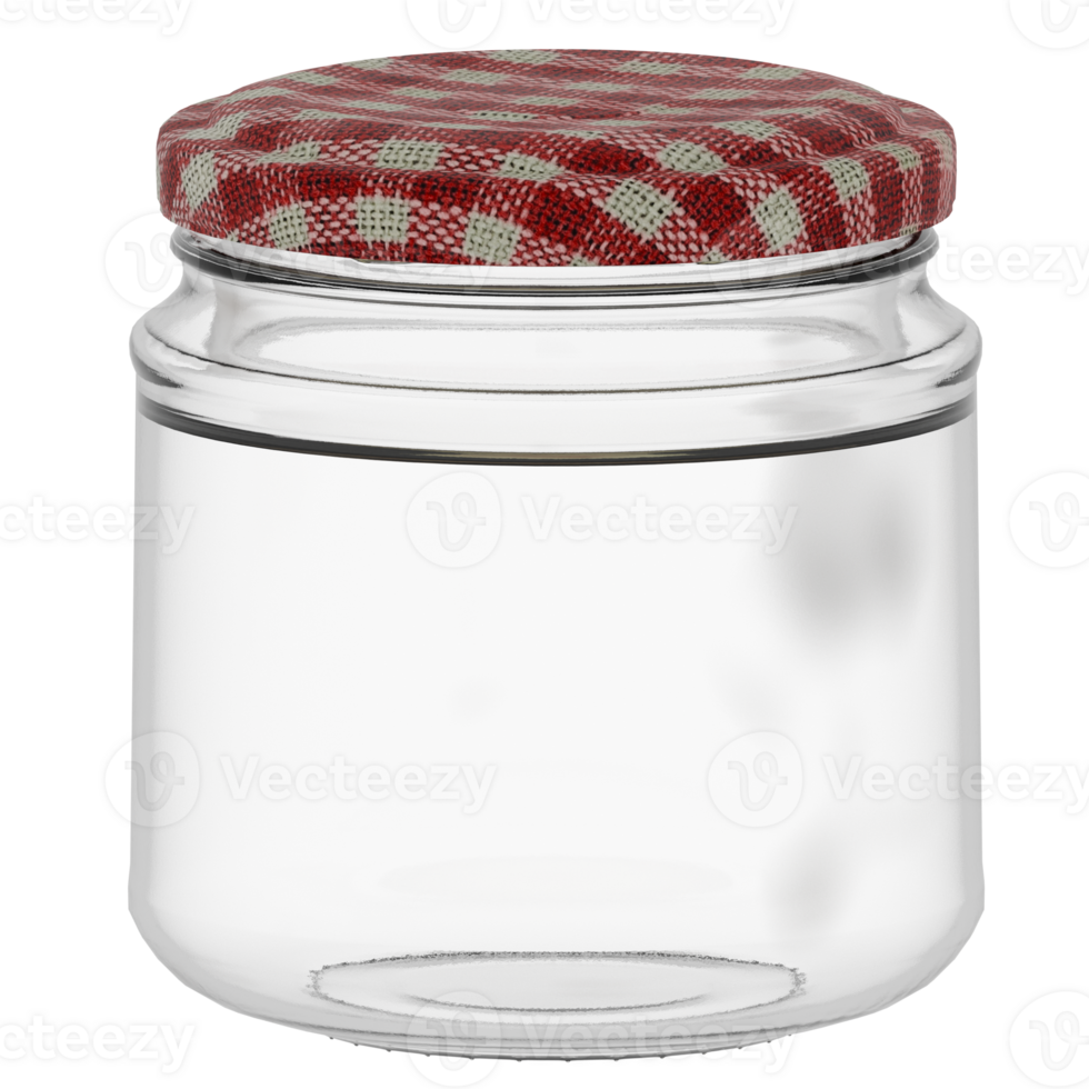 3d render glass jar with transparent background png