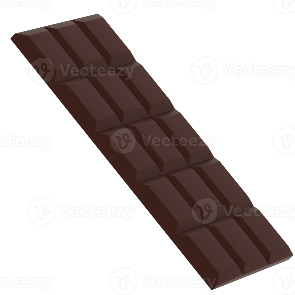 3d render chocolate bar with transparent background png