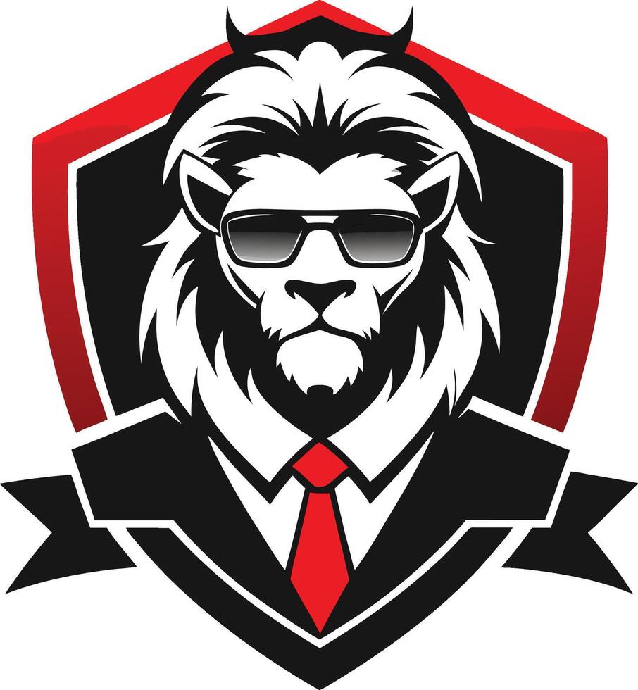 Sophisticated Lion Logo with Shield vector