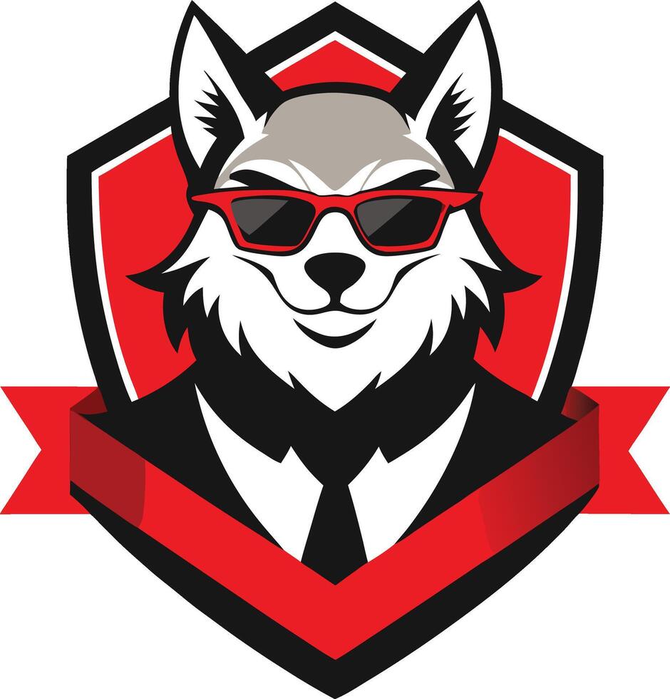 Alpha Wolf Mascot with Sharp Look vector