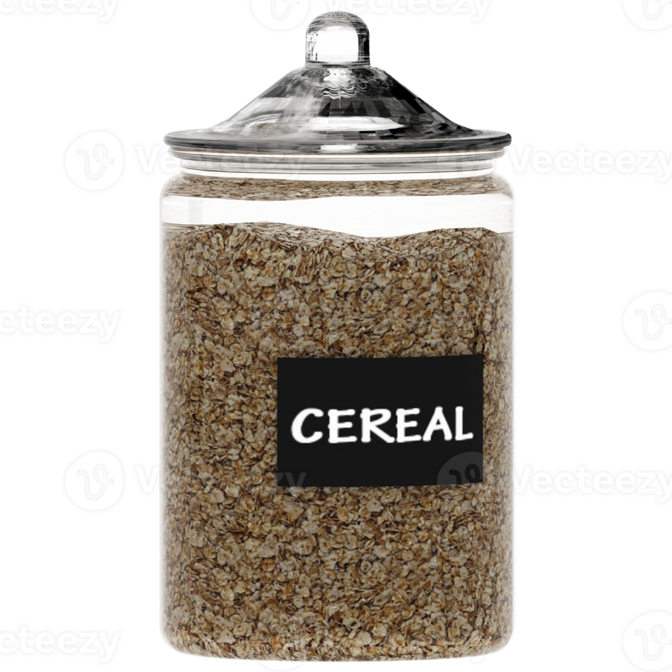 3d render cereal jar with transparent background png