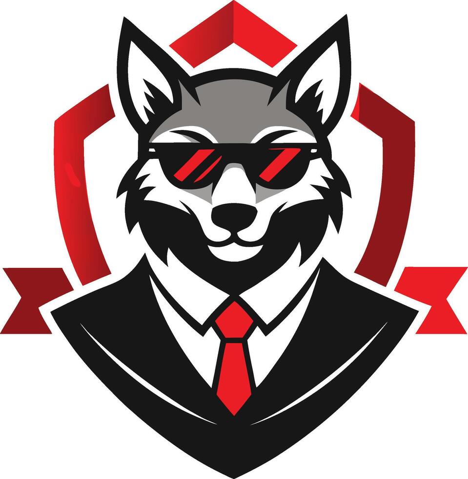 Fierce Wolf Character in Business Attire vector