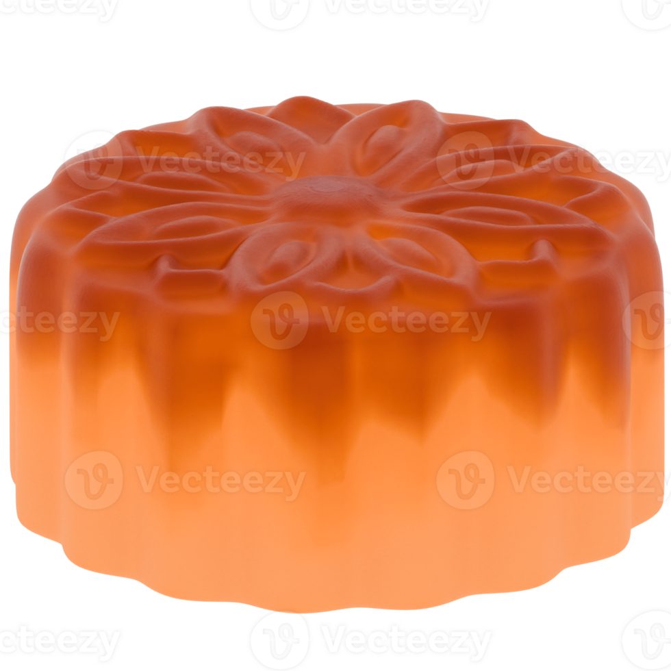 3d render mooncake with transparent background png