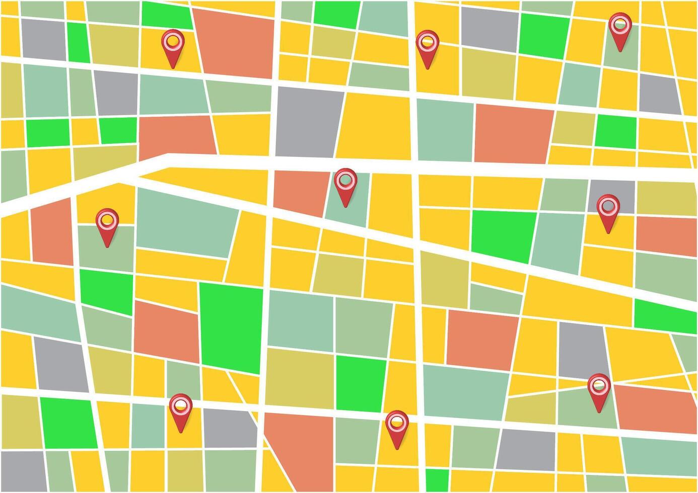 Colorful map with location pointer vector