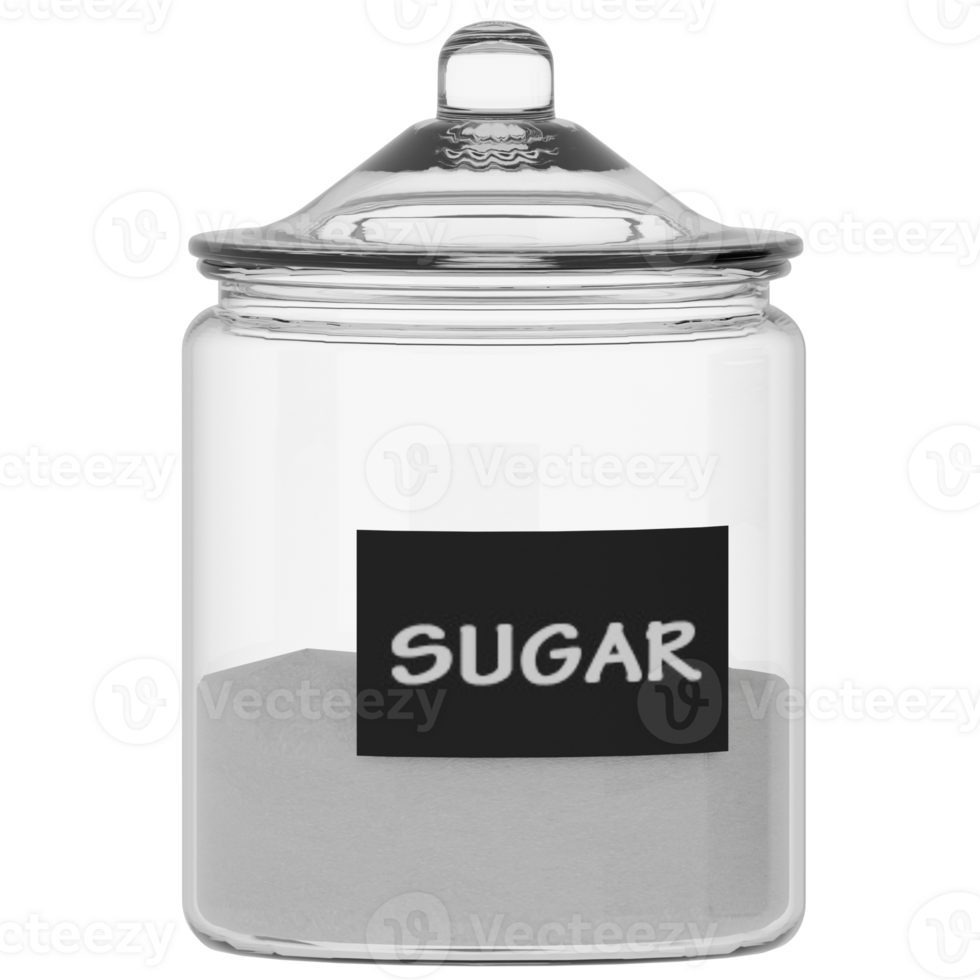 3d render sugar with transparent background png