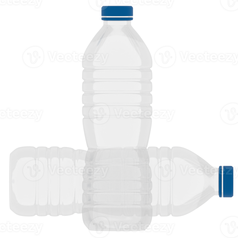 3d render plastic water bottles with transparent background png
