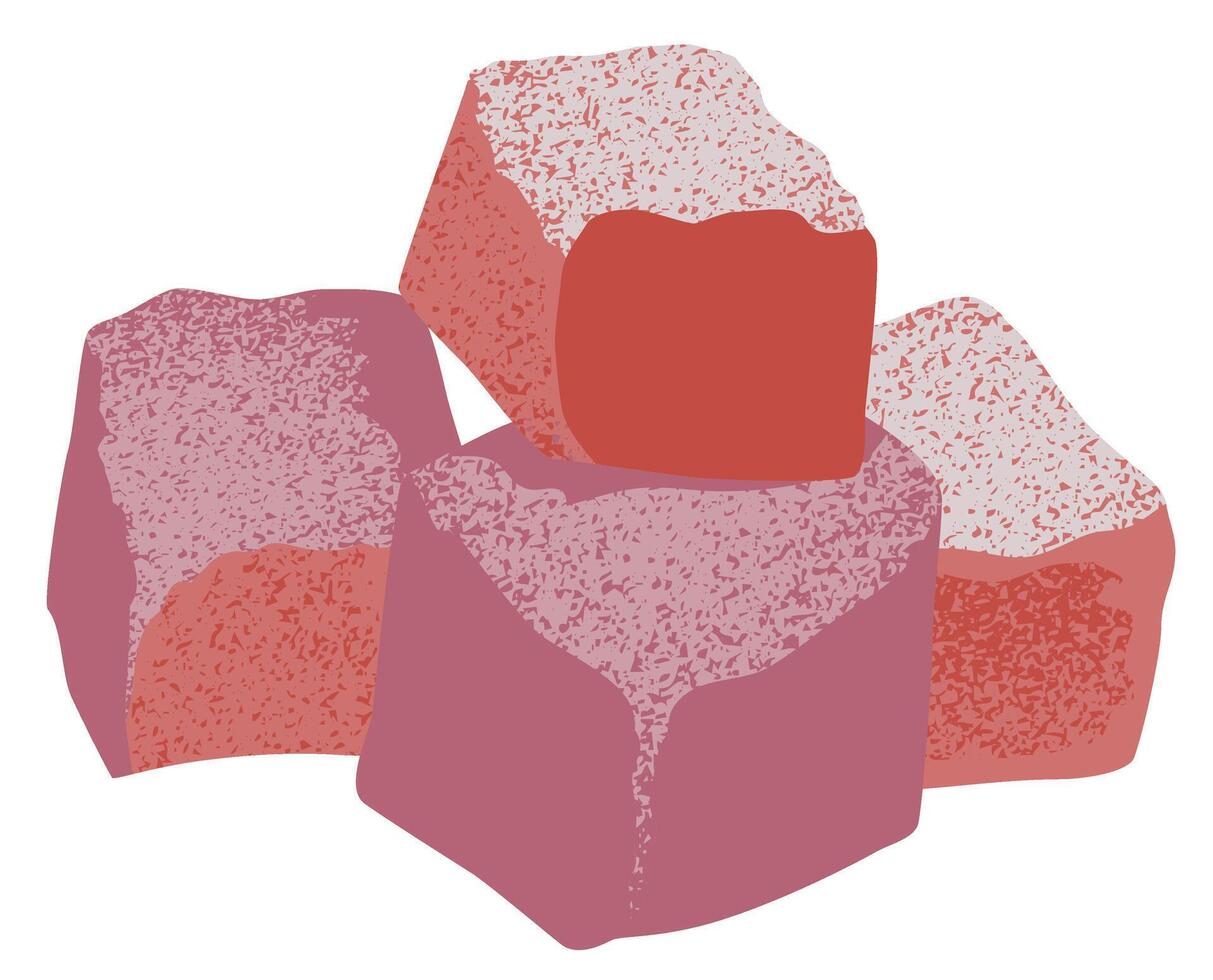 A small pile of Turkish delight. vector