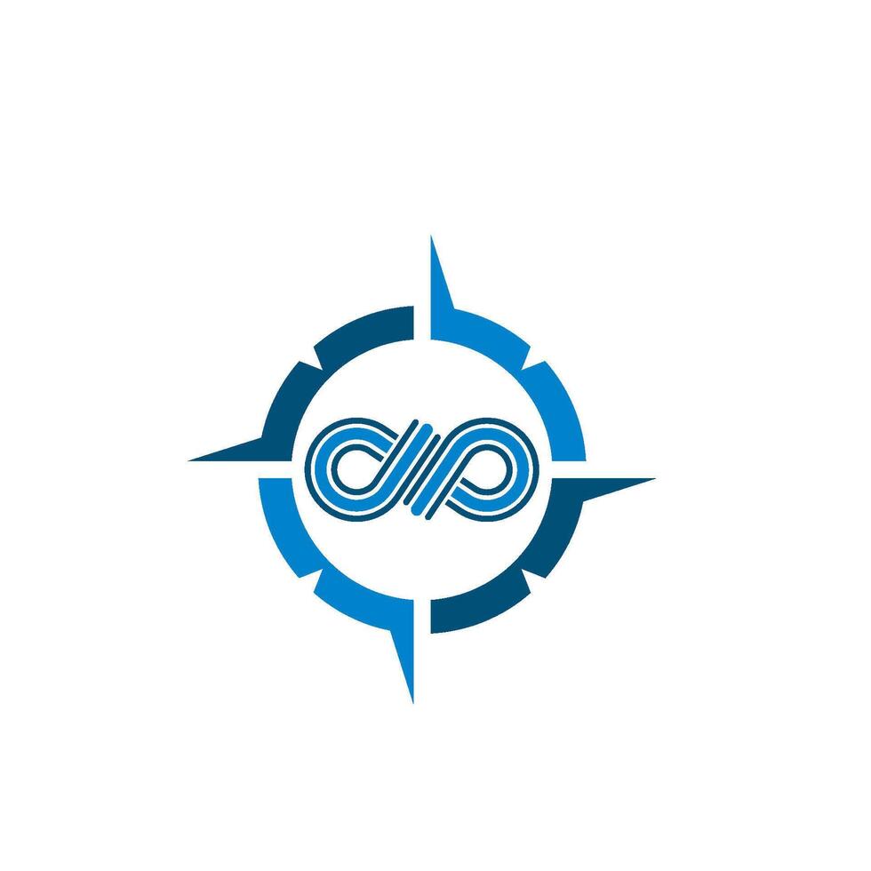 infinity compass logo tempate ilustration vector