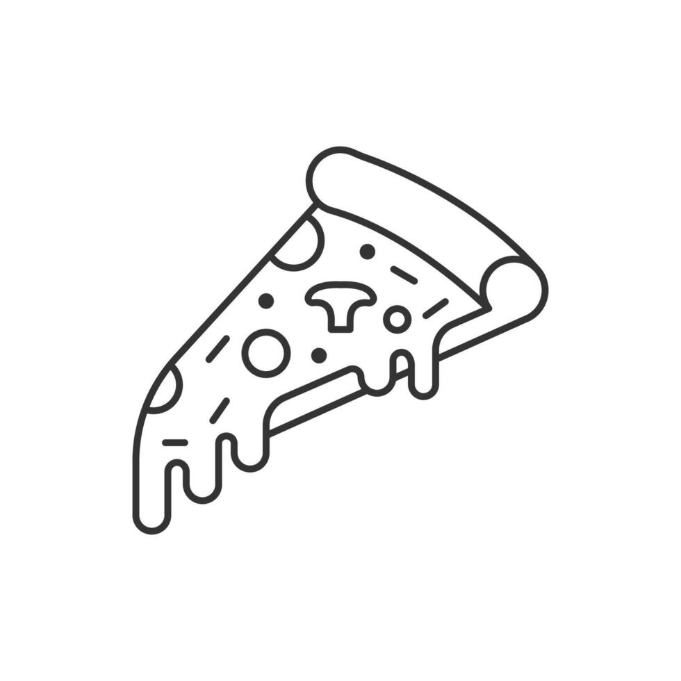 Pizza slice line icon vector