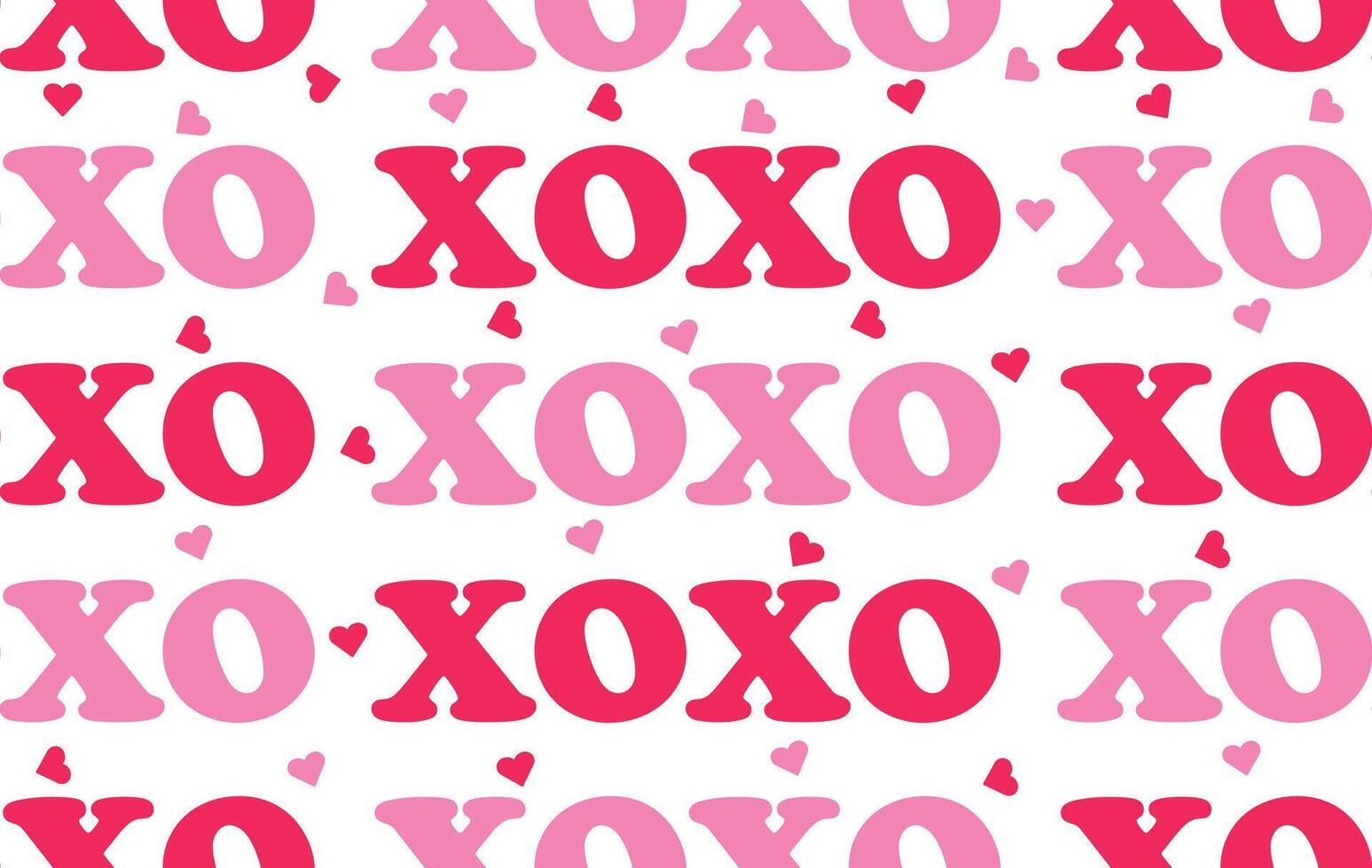 Valentine pattern seamless fabric Valentine day. XOXO fonts pattern heart lover. Designed for background ,wallpaper ,valentine pattern vector