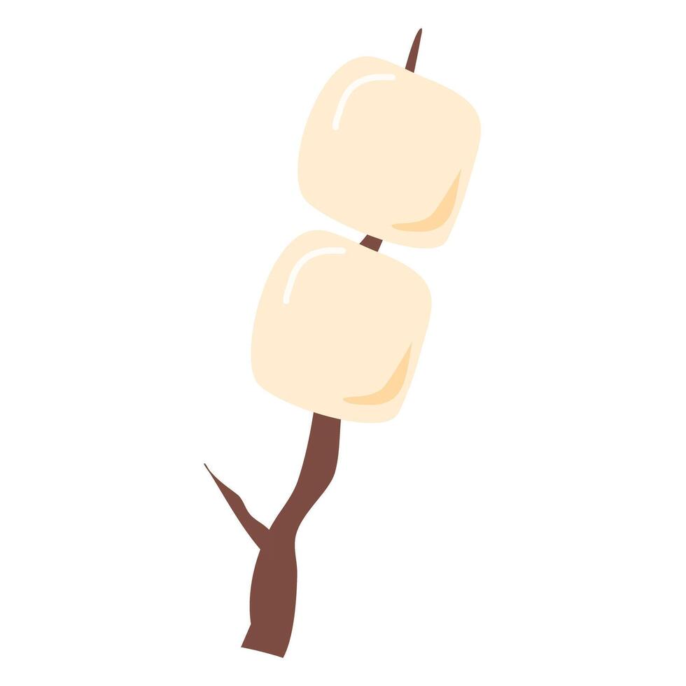 fried marshmallows on sticks vector