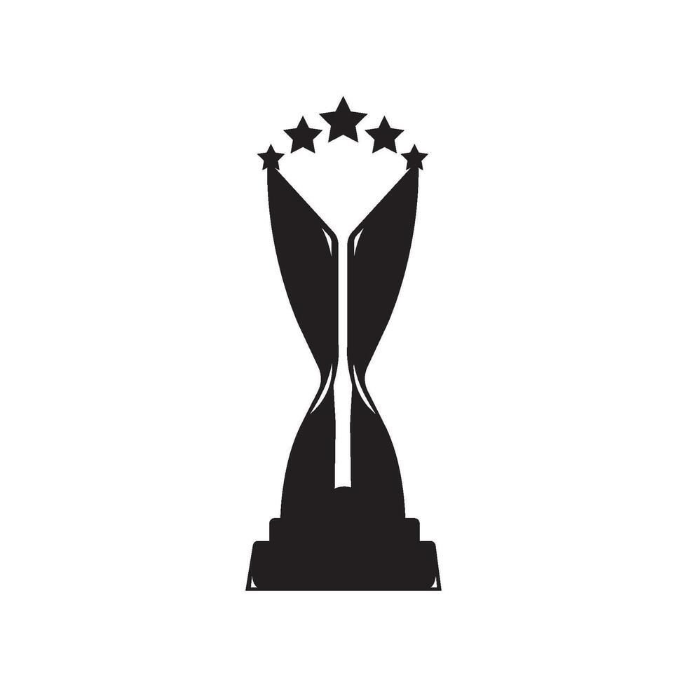 black trophy five star icon design template. vector