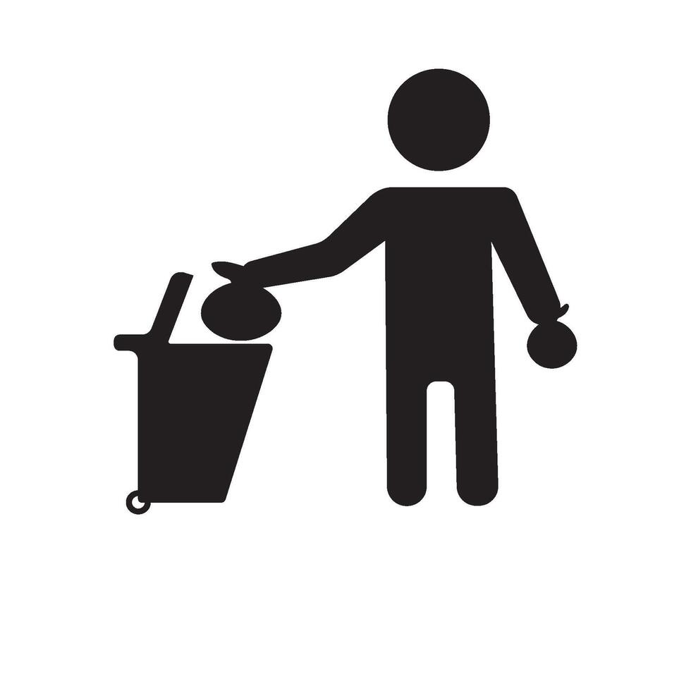 people throwing garbage icon element design. vector