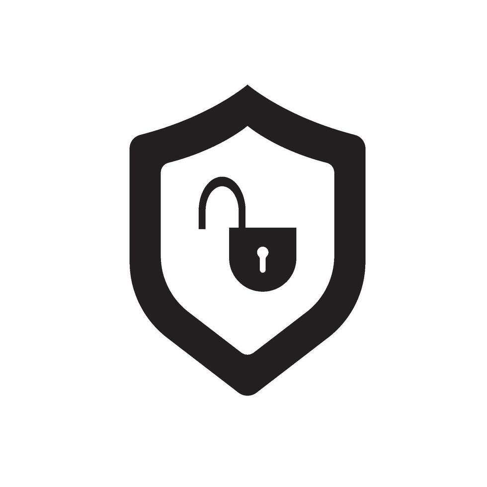 black lock protection icon element design template. vector