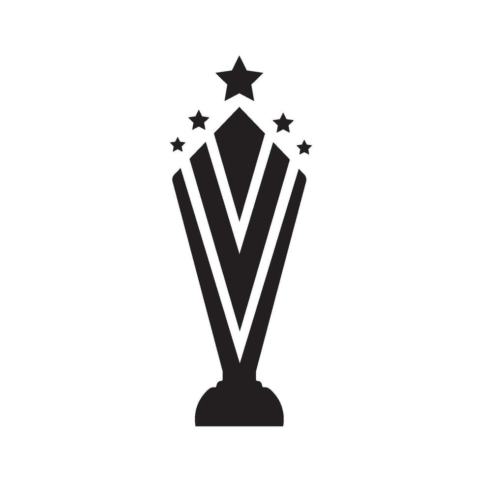 black trophy five star icon design template vector